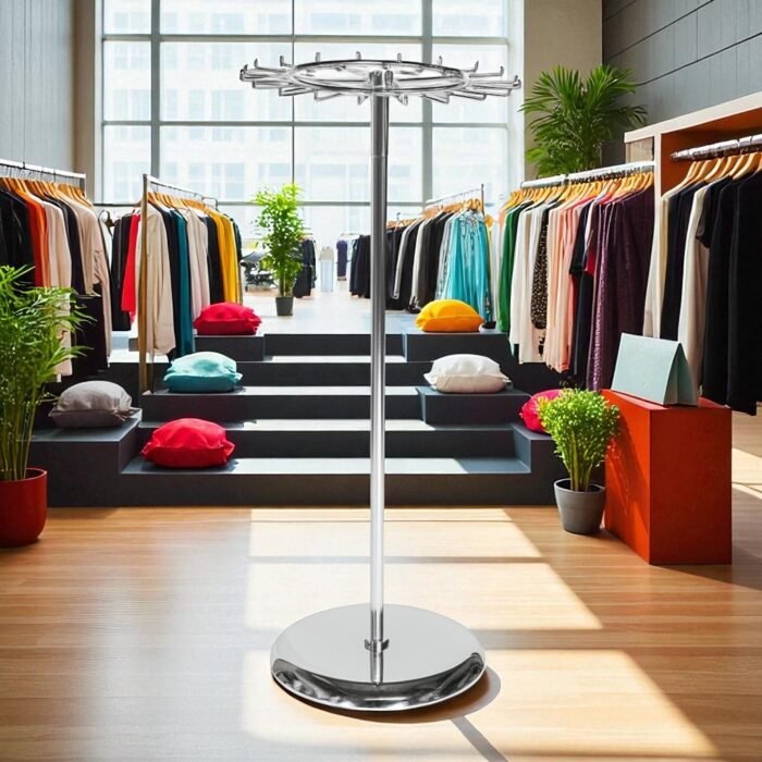 Chrome Revolving Tie and Belt Rail