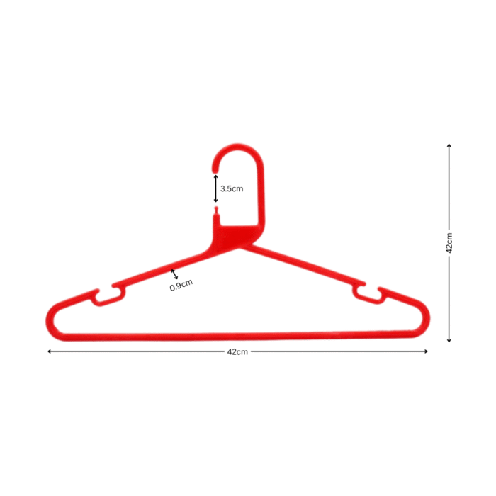 Red Plastic Hangers Dimensions