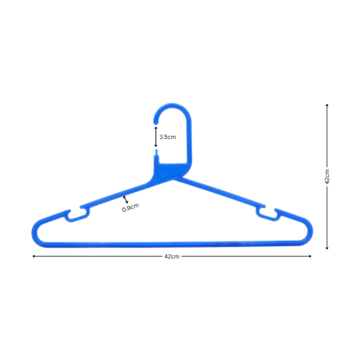 Blue Plastic Hangers Dimensions