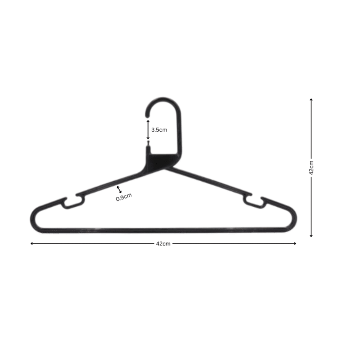 Black Plastic Hangers Dimensions