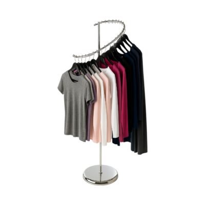 Chrome Spiral Clothes Rail Display Stand