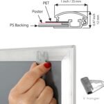 A0 Silver Poster Snap Frame 25mm Mitred Frame With Wall Fixings