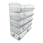 Wire Dump5 x Stacking Baskets with Wheeled Base Basket Zinc – 48cmx48cmx78cm