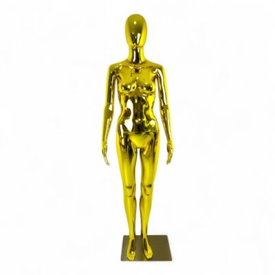 High Quality Luxury Chrome Gold Female Mannequins