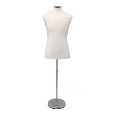 Male Display Bust With Chrome Base and Neck