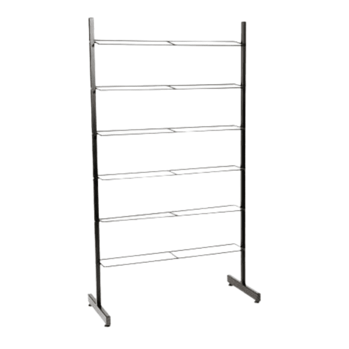 Wire Dump Black 6 Tier Shoe Rack - Up to 24 Pairs of Shoes Basket Zinc – 48cmx48cmx78cm