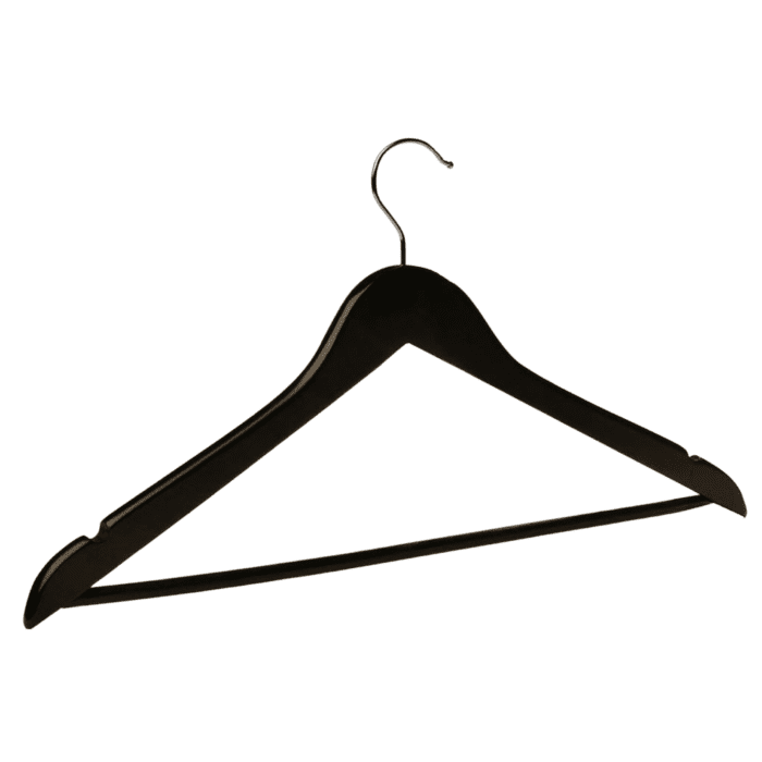 Black Wooden Hanger Satin Padded Clothes Hangers (Box Of 100)