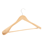 Natural Wood Hangers with Broad Shoulders and Non Slip Trouser Bar-44.5cm