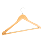 Natural Wood-Non Slip Wooden Suit Hanger, Trouser Hanger Bar & Notches, 44.5cm,