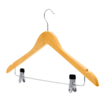 Natural Wooden Coat Hanger with Clips Pale Pink Satin Padded Clothes Hangers (Box Of 100)