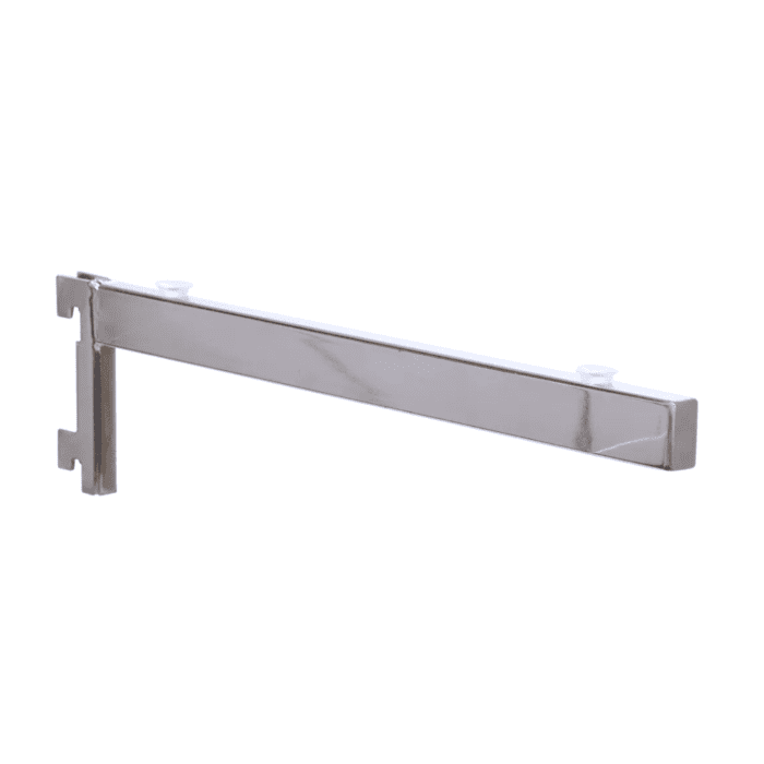 Twinslot Chrome Glass Shelf Bracket - 35cm