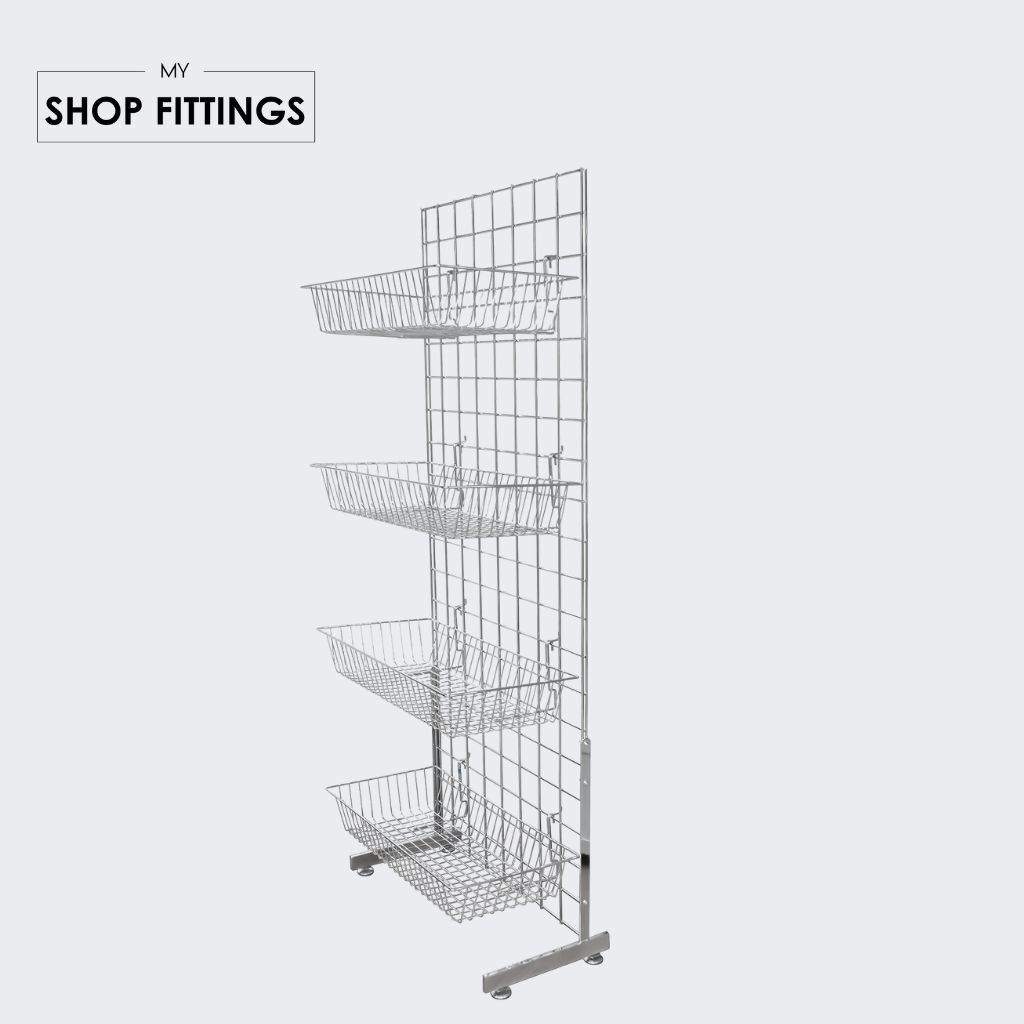 Mesh Panel(Grid Panel) Single Sided Basket Stand Unit– 5ft