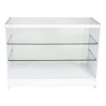 Till Block With Lock 900 x 600 x 600mm - Black Full Glass Showcase 1200 x 600 x 900mm - White