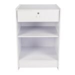 till block with lock white - front