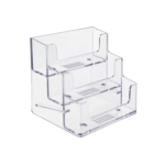 Clear Acrylic 3 Tier Business Card Holder - Landscape