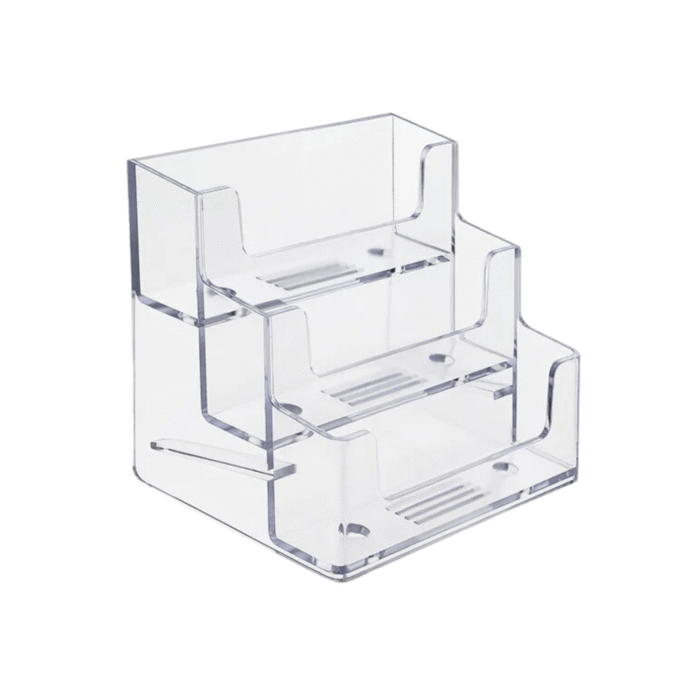 Clear Acrylic 3 Tier Business Card Holder - Landscape