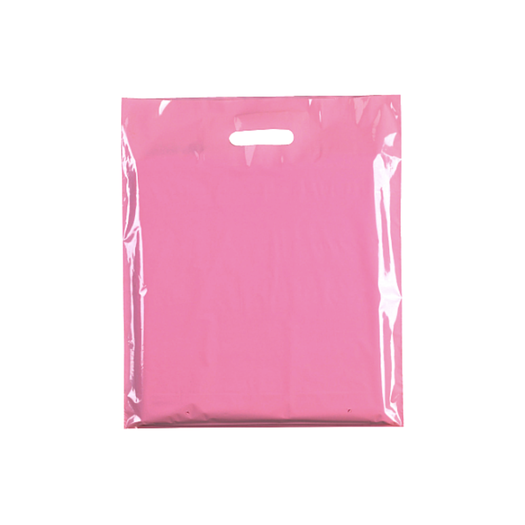 Small Plastic baby pink carrier bags – bulk plain baby pink carrier bags for retail and events