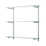 Glass Twin Slot Shelving Set - 20cm Width
