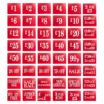 Price Card Double Sided Red & White - 305mm x 254mm