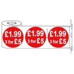 500 x 45mm red price self adhesive stickers £1.99 3 For £5