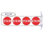 1000x 25mm £1.25-£19.99 Red Price Self Adhesive Stickers Sticky Labels Swing Tag Labels For Retail