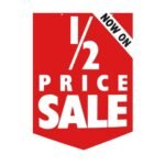 1/2 Price Sale Now On Double-Sided Hanging Sign