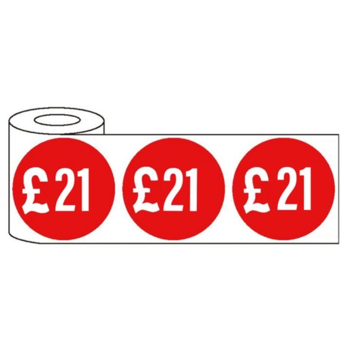 500 x 45mm red price self adhesive stickers £21 in roll packaging