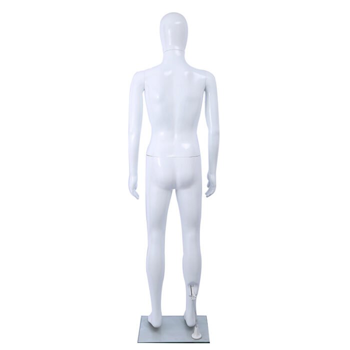 Male Plastic Display Egg Head Mannequin – White Matt