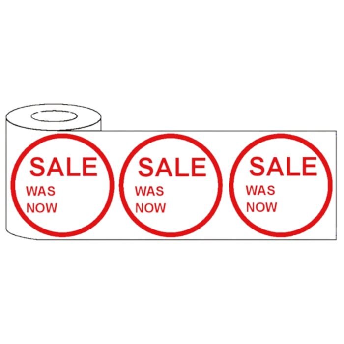 500x45mm Round Adhesive Sale and Reduced Was/now Promo Stickers