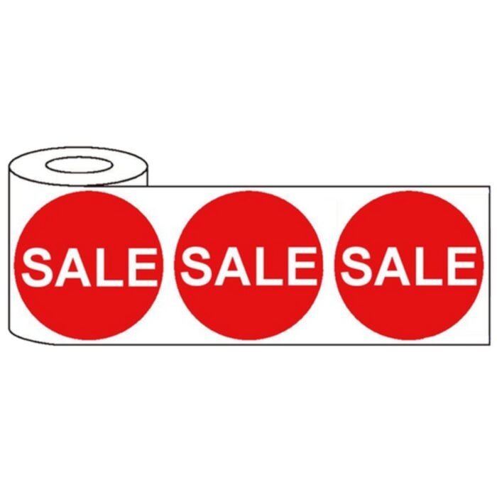 500 x 45mm red price self adhesive stickers Sale rolls for retail discount promotions