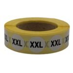 1000x20mm Retail Size Labels - XS/S/M/L/XL/XXL