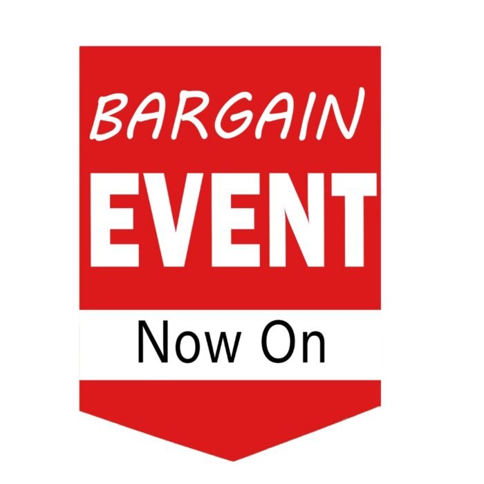 Bargain Event Now On Double-Sided Hanging Sign