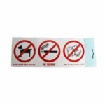 No Dogs/Smoking/Food Sign – Self Adhesive Label