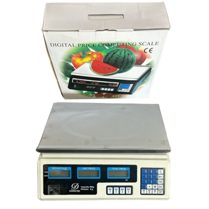 ACS-30 40kg/5g Digital Price Computing Scale UK Plug Grey/Chrome