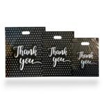 Premium Black Thank you Plastic Carrier Bags