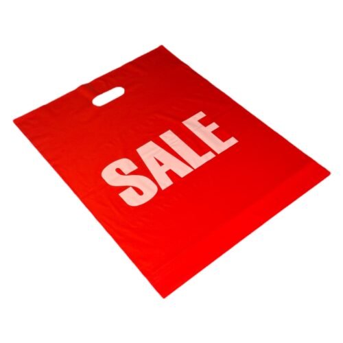 Premium Red & White "SALE" Plastic Carrier Bags