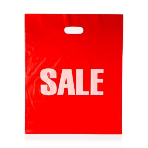 Premium Red & White "SALE" Plastic Carrier Bags