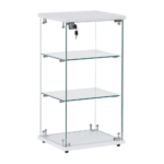 Frameless White Lockable Glass Display Cabinet – 2 Shelves