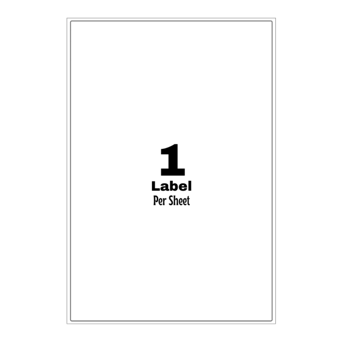 White Address Printer Labels - 1 Label per Sheet - 210mm x 297mm A4 White Labels 1/Sheet