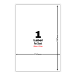White Address Printer Labels - 1 Label per Sheet - 210mm x 297mm