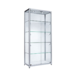 aluminium-tower-showcase-with-single-door-198cm-x-140cm-x-40cm-extra-wide Aluminium Glass Display Cabinet