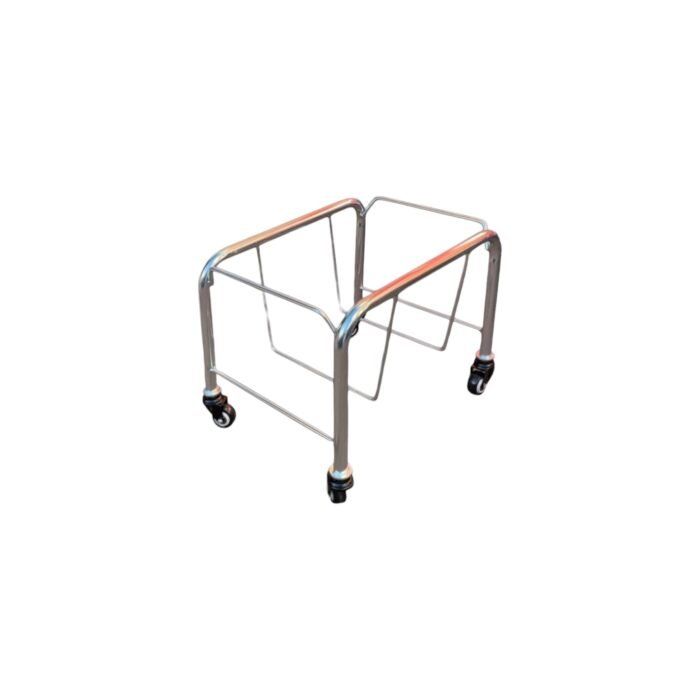 Chrome Shopping Basket Stacker with Wheels