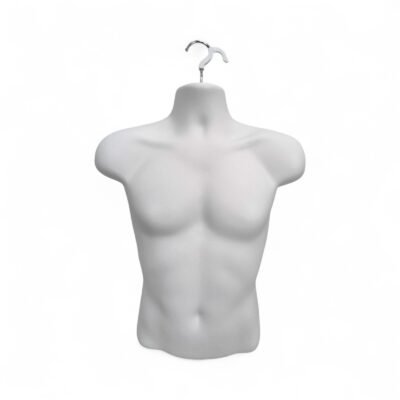 White Male Hanging Half Body Form | Retail Display Mannequin – H571mm