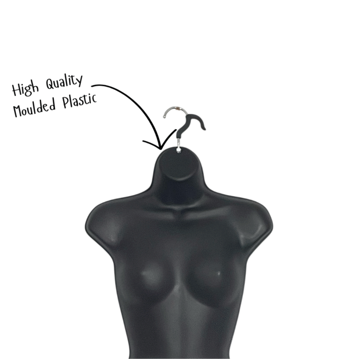 Black Female Hanging Body Form | Retail Display Mannequin – H870mm