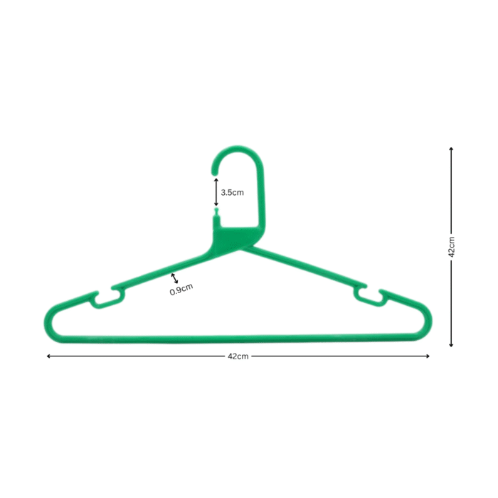 Green Plastic Hangers Dimensions