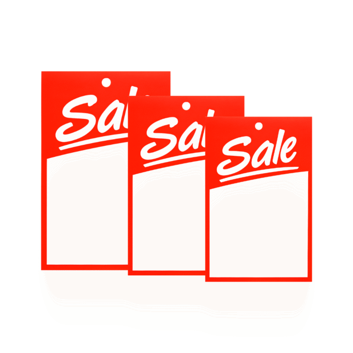 Red Italic Sale Hanger Tickets
