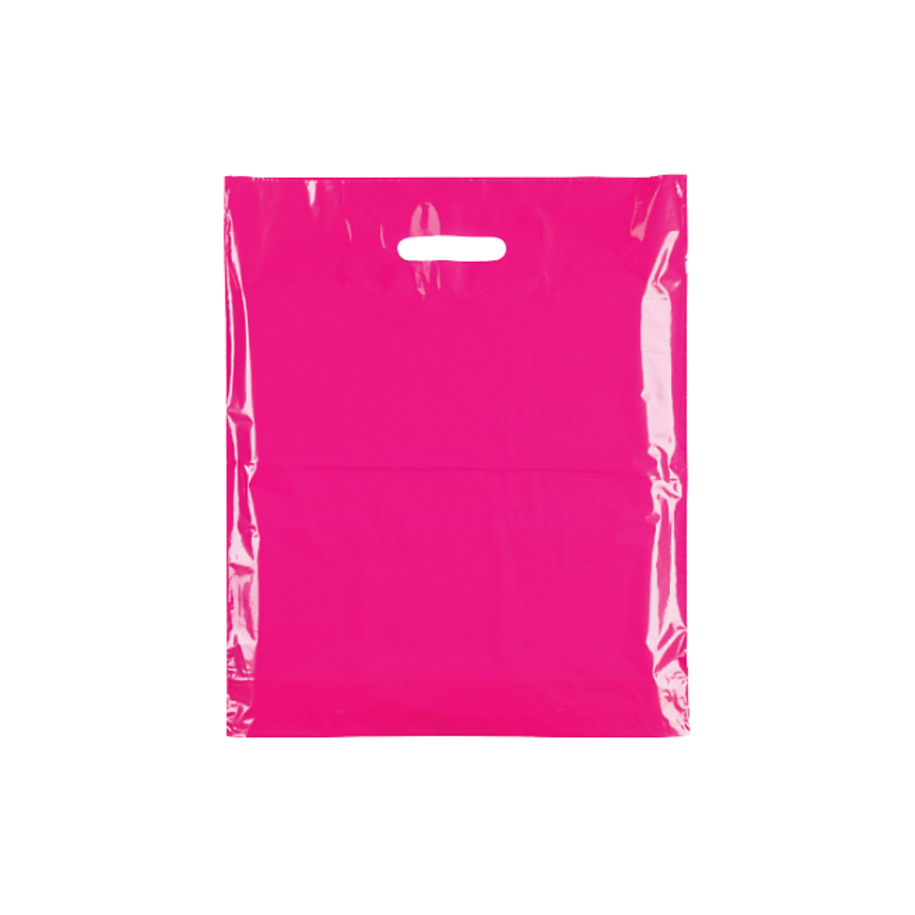 Small Plastic hot pink carrier bags – bulk plain hot pink carrier bags for retail and events