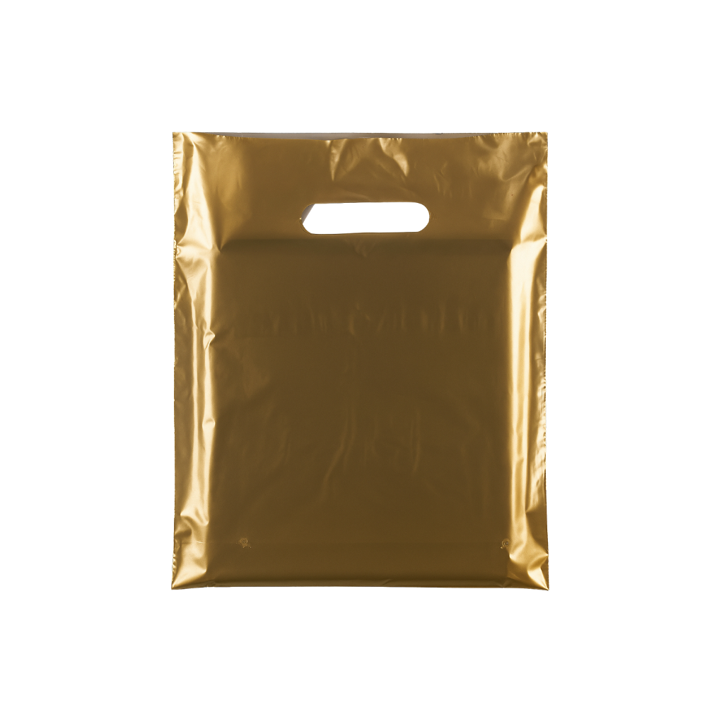Small Plastic gold carrier bags – bulk plain gold carrier bags for retail and events