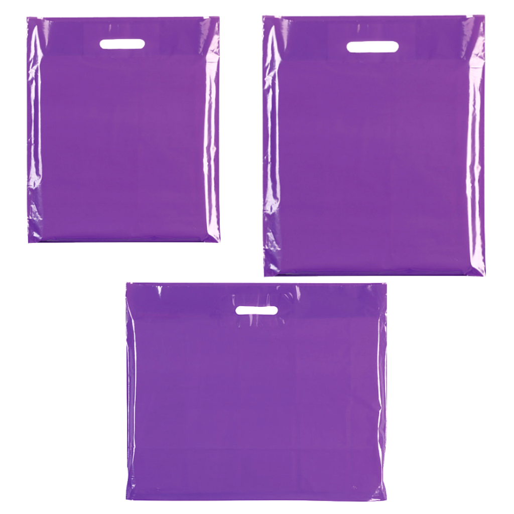 Plastic purple carrier bags – bulk plain purple carrier bags for retail and events