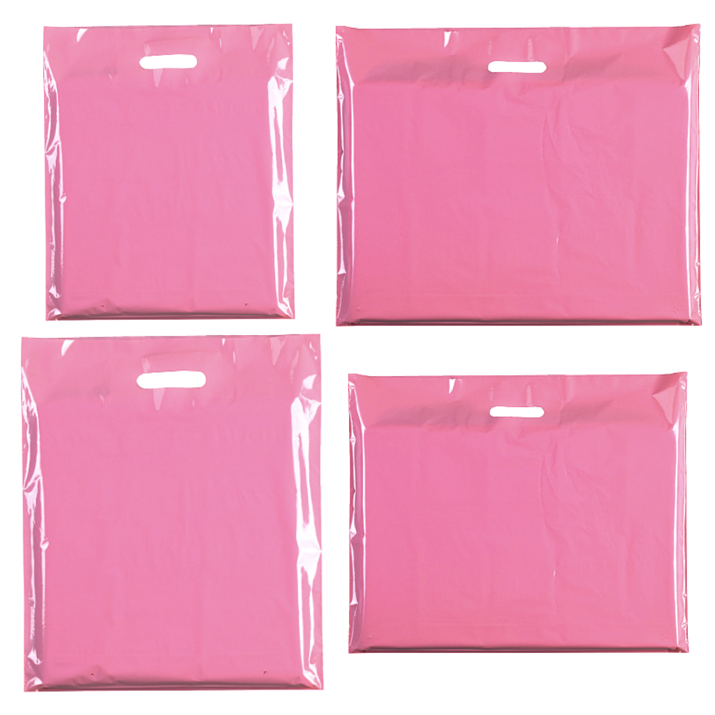 Plastic baby pink carrier bags – bulk plain black carrier bags for retail and events